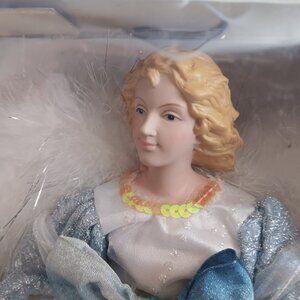 New Old Stock - Vintage 14" Feathered Angel Christmas Tree Topper / Ornament - I